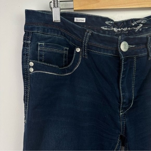 SEVEN7 Rocker Slim Bootcut Embellished Jeans 14 - Picture 9 of 12